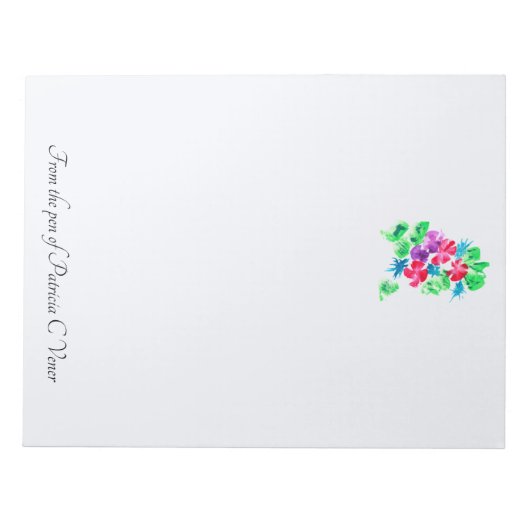 Bloc-note Personnalisable Joli Bouquet Floral Note Pad (Devant)