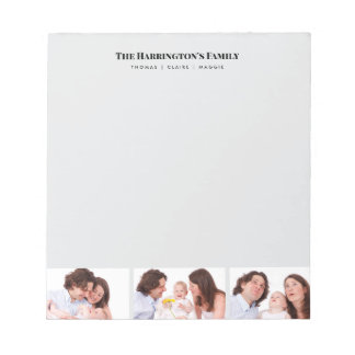 Bloc-note Personnalisé 3 sections Famille Photo Collage Blac