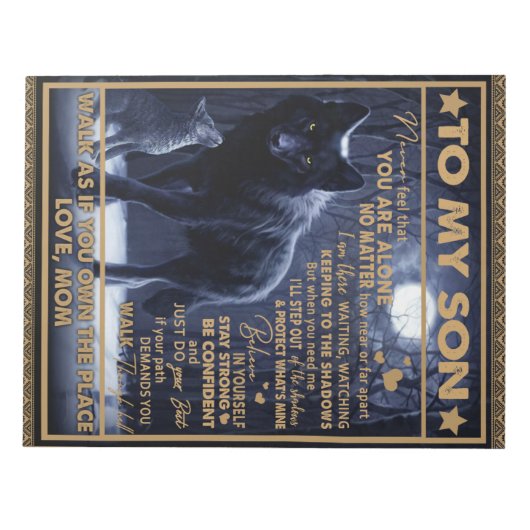 Bloc-note Personnalisé À Mon Fils, Fils Cadeau Anniversaire (Devant)