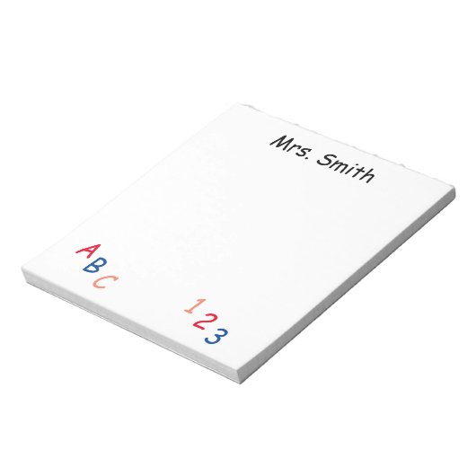 Bloc-note PERSONNALISÉ ABC 123 Notes postales (Tourné)