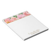 Bloc-note Personnalisé avec le nom Floral Roses Rose (Incliné)