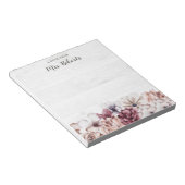 Bloc-note Personnalisé Boho Rustique Floral Enseignant (Incliné)