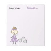 Bloc-note Personnalisé Enfants blonde bâton fille violet (Devant)