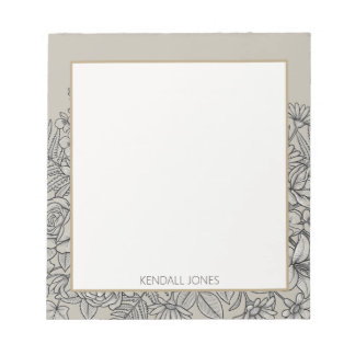 Bloc-note Personnalisé Fleur Sauvage Vintage Élégant