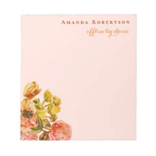Bloc-note Personnalisé Floral Aquarelle Rétro Drôle Inspiran