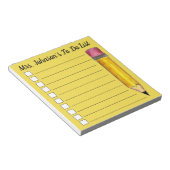 Bloc-note Personnalisé Jaune #2 Enseignant au crayon à faire (Incliné)