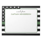 Bloc-note Personnalisé Léger Ligne verte Drapeau Armée Milit (Devant)