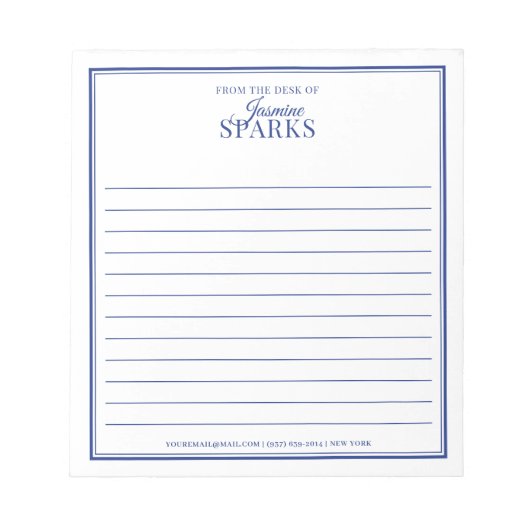 Bloc-note Personnalisé Moderne à partir du bureau du nom Lin (Devant)