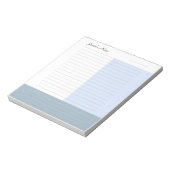 Bloc-note Personnalisé Moderne Bleu Acier Gris Doublé (Tourné)