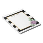 Bloc-note Personnalisé Moderne Grille Noir & Blanc Flore Non (Incliné)