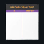 Bloc-note Personnalisé Octobre Table Bunco Halloween Tally<br><div class="desc">Ajoutez du plaisir éffrayant à votre soirée Bunco avec cette feuille de table d'Halloween! Parfait pour les événements Bunco d'Octobre, cette feuille de partition présente des designs noirs, violets et oranges, sur le thème de l'Halloween. Suivez facilement les scores pour chaque table, rendant votre jeu Bunco festif et organisé. Idéal...</div>