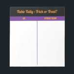 Bloc-note Personnalisé Octobre Table Bunco Halloween Tally<br><div class="desc">Ajoutez du plaisir éffrayant à votre soirée Bunco avec cette feuille de table d'Halloween! Parfait pour les événements Bunco d'Octobre, cette feuille de partition présente des designs noirs, violets et oranges, sur le thème de l'Halloween. Suivez facilement les scores pour chaque table, rendant votre jeu Bunco festif et organisé. Idéal...</div>