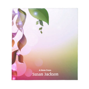 Bloc-note Personnalisé Rose riche couleur magique florale