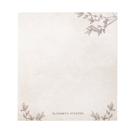 Bloc-note Personnalisé Rustique Ancien Papier Brown (Devant)