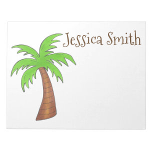 Bloc-note Personnalisé Tropical Island Beach Green Palm Tree