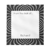 Bloc-note Personnaliser - Chèques noirs et blancs déformés (Devant)