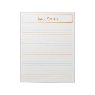 Bloc-note Personnaliser : Corporate Minimal Bronze et Blanc