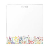 Bloc-note Personnaliser florale Fleur sauvage couleur d'aqua (Devant)