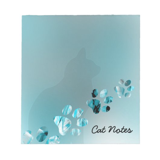 Bloc-note Personnaliser Les Empreintes de pattes De Chat Pou (Devant)