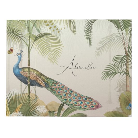 Bloc-note Personnaliser Peacock avec papillons (Devant)