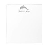Bloc-note Personnalized grey dolphin animal design notepad (Devant)