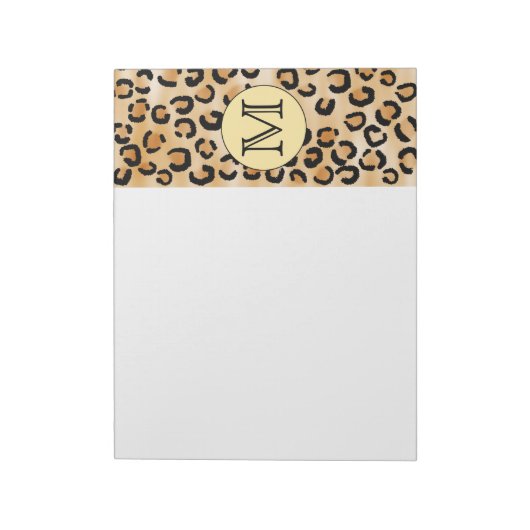 Bloc-note Personnalized Monogram Leopard Print Pattern (Tourné)