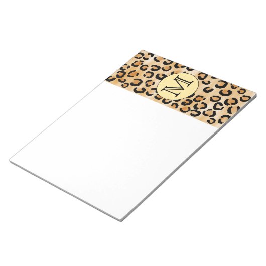 Bloc-note Personnalized Monogram Leopard Print Pattern (Incliné)