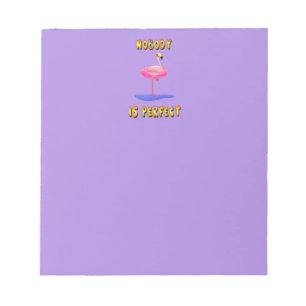 Bloc-note Personne n'est parfait - flamant avec anneau de na