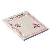 Bloc-note Personnel, coloré, rose, papillon (Incliné)