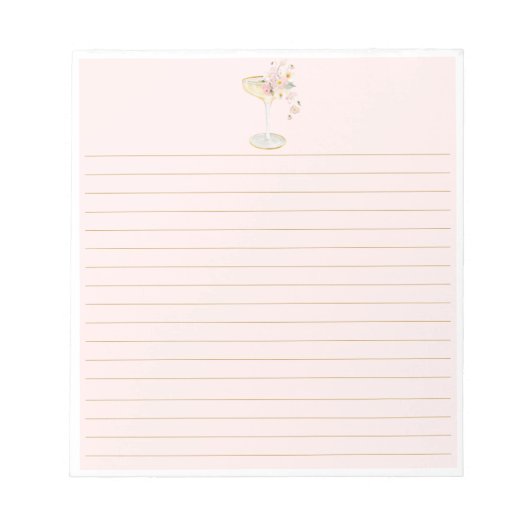 Bloc-note Pétales et Prosecco Rose Pâle (Devant)