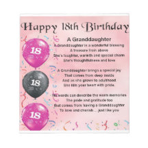 Petit-fille Poème - 18e Anniversaire