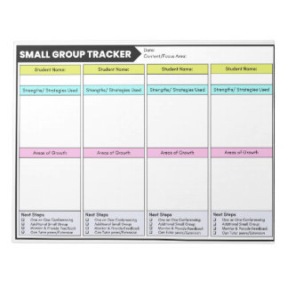 Bloc-note Petit groupe Tracker Student Observations Enseigna