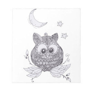Bloc-note Petit hibou avec la lune