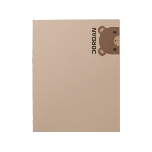 Bloc-note Petit ours Brown mignon avec nom personnalisé (Tourné)