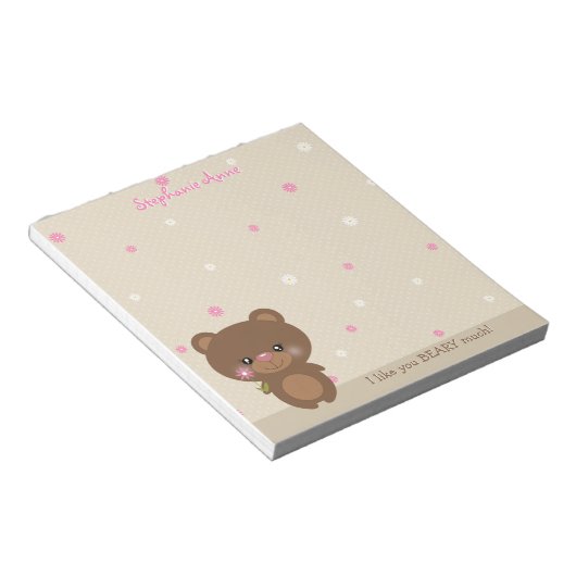 Bloc-note Petit Ours doux (Incliné)