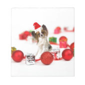 Bloc-note Petit Papillon Chien Noël Santa Hat (Devant)