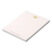 Bloc-note Petite Abeille Dorée Personnalisée (Tourné)