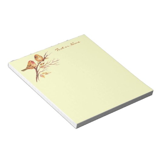 Bloc-note Petite aquarelle Oiseaux de Bruant (Incliné)