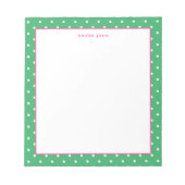 Bloc-note Petite Dots Pink and Green Personalized (Devant)