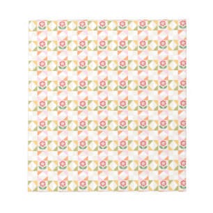 Bloc-note Petite fleur rouge bloc de patchwork