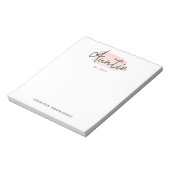 Bloc-note Petite minuscule Bébé rose Brush Stroke Nouvelle t (Tourné)