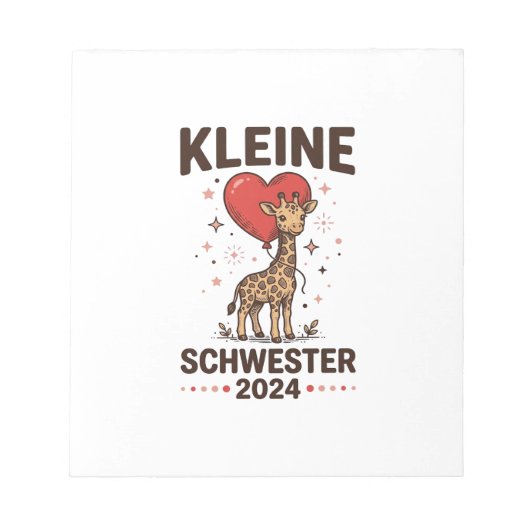 Bloc-note Petite sœur 2024 Conception de sœur girafe mignonn (Devant)