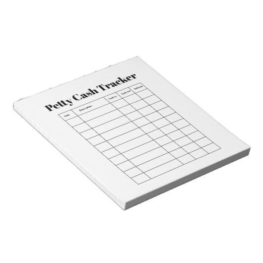 Bloc-note Petty Cash Tracker Notepad (Incliné)