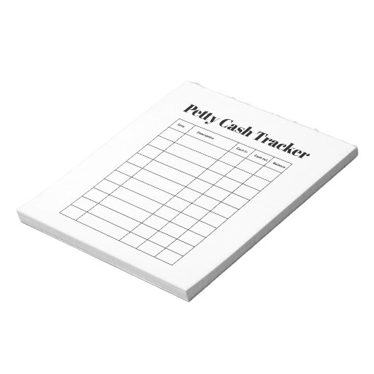 Bloc-note Petty Cash Tracker Notepad (Tourné)