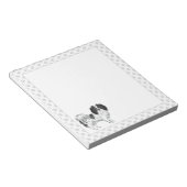 Bloc-note Phalène de dessin animé noir et blanc avec pattes (Incliné)