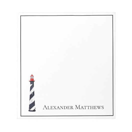 Bloc-note Phare de plage côtière nautique Personnalisé (Devant)