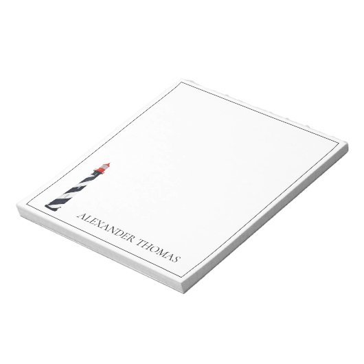 Bloc-note Phare noir et blanc de la côte marine (Tourné)