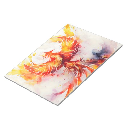 Bloc-note Phénix flamboyant il est ailes aquarelle Art (Incliné)