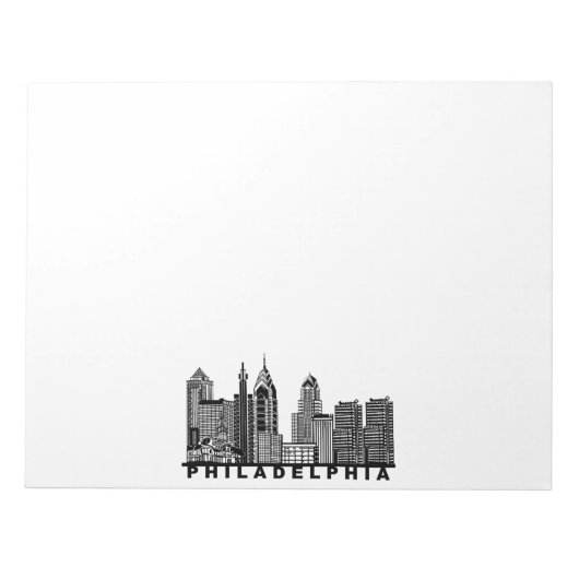 Bloc-note Philadelphia Skyline Silhouette  (Devant)