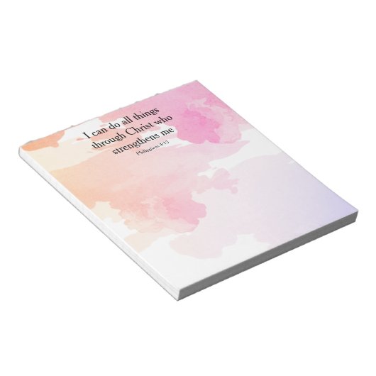 Bloc-note Philippiens 4:13, verset de la bible (Incliné)